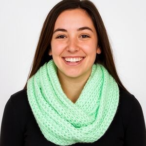 Hand Knit Pastel Green Infinity Scarf/Cowl
